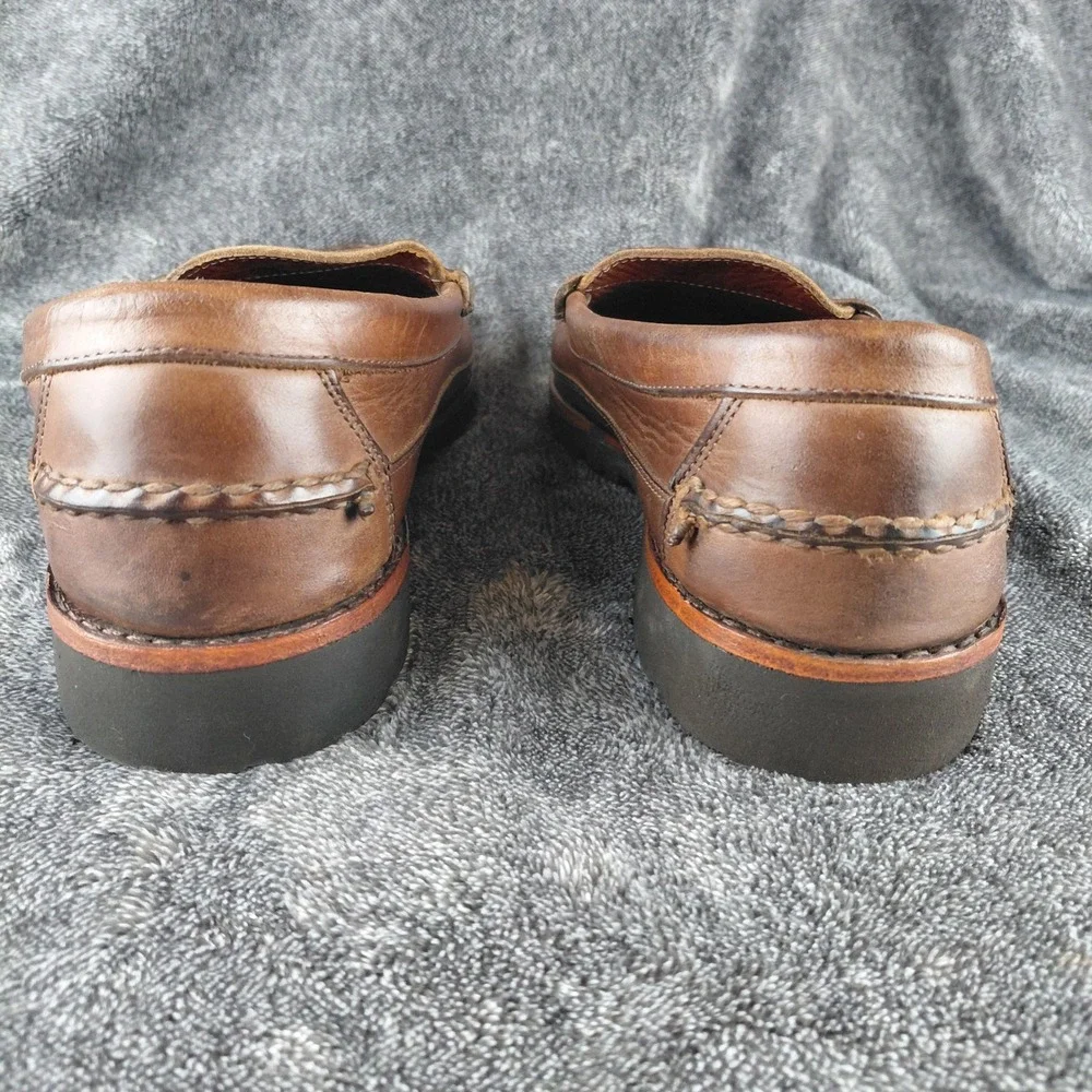 Allen Edmonds Sequoia 1421 Brown Leather Penny Loafers Vibram Lug Sole Mens 9.5D